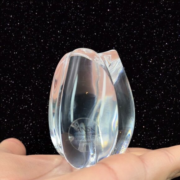 Vintage Dansk Clear Rose Blossom Flower Figurine Paperweight Made In Poland  3"T - Picture 11 of 11